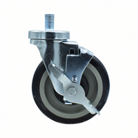 BK Resources 5SBR-5ST-PLY-TLB Shelf Casters & Leveling Feet