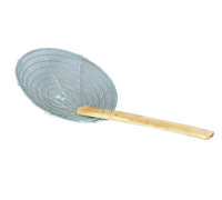 12-Inch Round Galvanized Steel Coarse Mesh Skimmer with 14-1/2-Inch Bamboo Handle, Dozen
