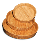 Thumbnail image #1 for Town Equipment 34230/DZ Bamboo Serving Plate/Tray Set with 8", 10" and 12" Plates