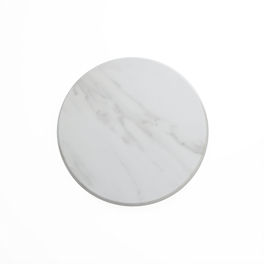 Product image #1 for American Metalcraft Naturals 14-Inch Round Melamine Serving Board, White Marble Pattern