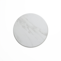 American Metalcraft Naturals 14-Inch Round Melamine Serving Board, White Marble Pattern