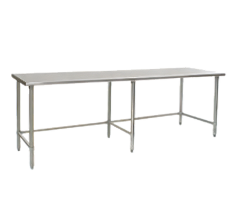 Product image #1 for Eagle Group Budget Series 132-Inch x 24-Inch Flat-Top Stainless Steel Work Table with Tubular Base