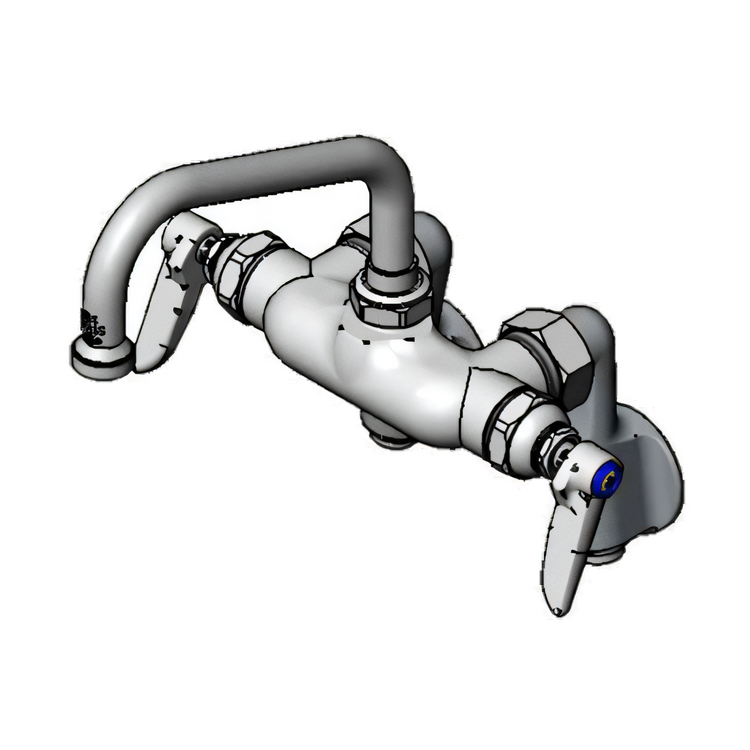 Product image #1 for T&S Brass Double Pantry Wall-Mount Mixing Faucet with 6-Inch Swing Nozzle