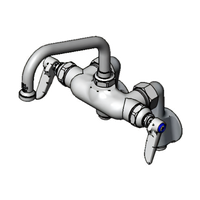 T&S Brass Double Pantry Wall-Mount Mixing Faucet with 6-Inch Swing Nozzle