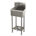 Thumbnail image #1 for Advance Tabco One-Station Floor-Mount Toe-Push Service Sink with Gooseneck Spout and 3-1/2-Inch Basket Drain, 18 Inch Wide