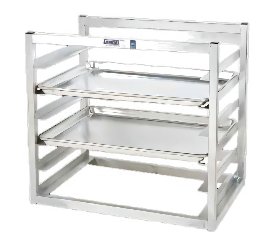 Product image #1 for Channel Wall-Mounted Side-Load Aluminum Sheet Pan Rack for 10 Half-Size Pans