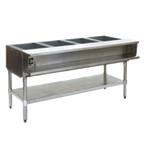 Thumbnail image #1 for Eagle Group AWT4-NG 63-1/2-Inch Natural Gas Water Bath Hot Food Table, 4-Pan Open Well, Open Base with Undershelf