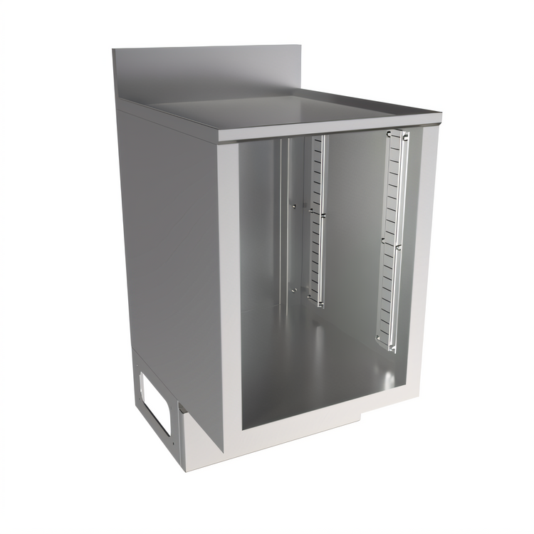 Product image #1 for BK Resources Well Series Flat Top Stainless Steel Underbar Cabinet Base, 21 x 18 Inches