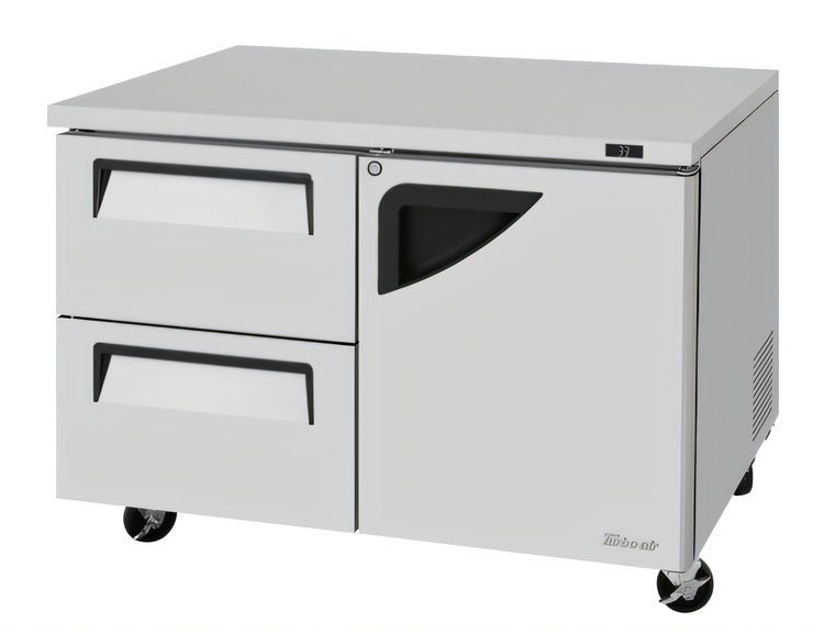 Product image #1 for Turbo Air Super Deluxe 48-1/4-Inch Two-Section Undercounter Refrigerator with Drawers and Right-Hinged Door