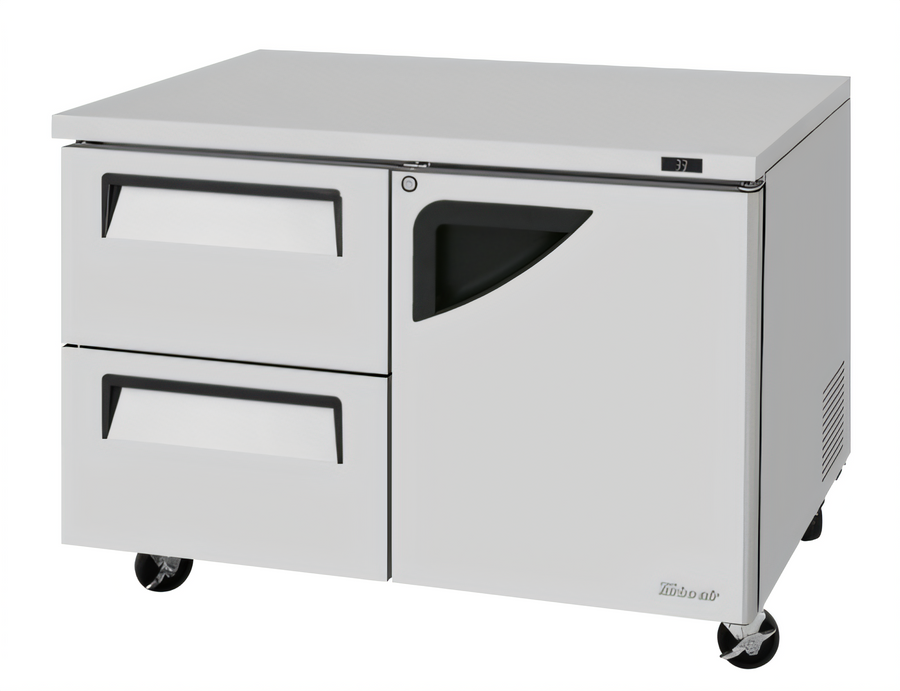 Product image #1 for Turbo Air Super Deluxe 48-1/4-Inch Two-Section Undercounter Refrigerator with Drawers and Right-Hinged Door