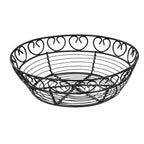 Thumbnail image #1 for Winco WBKG-8R 8-Inch Round Wire Bread/Fruit Serving Basket, Black Case of 48
