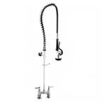 Thumbnail image #1 for Klinger's Trading FTMF4 Deck-Mount Pre-Rinse Faucet, 4-Inch Centers, 38-Inch High, 15-Inch Overhang