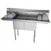 Thumbnail image #1 for KoolMore 60 Inch x 21 Inch Commercial 2-Compartment Stainless Steel Sink with Left and Right Drainboards