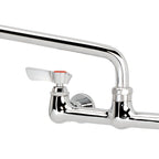 Thumbnail image #1 for Krowne Silver Series 12-810L Backsplash-Mount Commercial Faucet, 8-Inch Centers, 10-Inch Swing/Swivel Spout, Ceramic Valve, Low Lead Case of 12