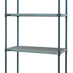 Thumbnail image #1 for Quantum WR63-2154WPM Stationary 4-Tier Wire Plastic Mat Shelving Unit, 54W x 21D x 63H, Green Epoxy