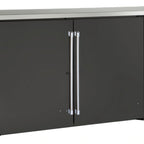 Thumbnail image #1 for Perlick Corporation Quick Ship BBS84-BS-L-STK 84-Inch Self-Contained 3-Door Back Bar Refrigerator, Solid Locking Doors, Black Vinyl-Clad Front
