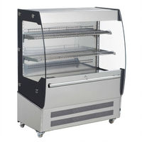 Black Diamond 7.1 Cu. Ft. Vertical Air Curtain Merchandiser Open-Air Cooler, Stainless Steel, 39.5 Inch Wide