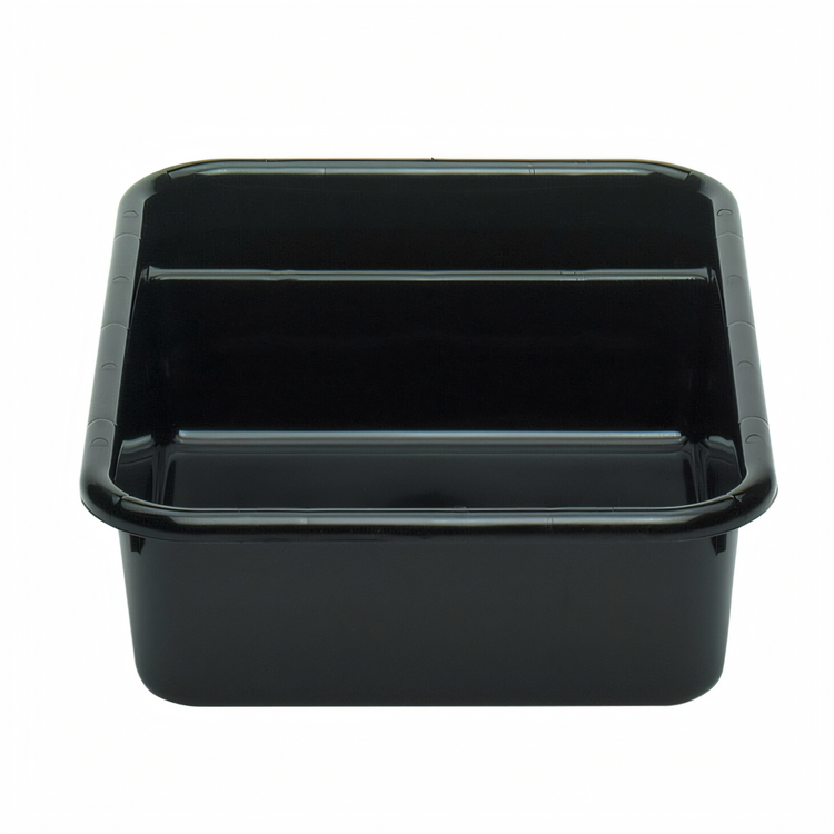 Product image #2 for Cambro Cambox® 2-Compartment Black Hi-Gloss Plastic Bus Box, 15-5/8 x 20-1/2 x 4-7/8 Inches