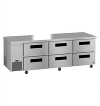 Hoshizaki Steelheart 93-Inch Three-Section Undercounter Refrigerator with Six Drawers