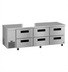 Thumbnail image #1 for Hoshizaki Steelheart 93-Inch Three-Section Undercounter Refrigerator with Six Drawers