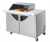 Thumbnail image #1 for Turbo Air Super Deluxe Two-Section 15 Cu. Ft. 2-Door Mega Top Sandwich/Salad Prep Table with Slide-Back Lid, 48-1/4 Inch Wide, 12-Pan Capacity