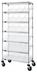 Thumbnail image #1 for Quantum Mobile Wire Shelving Bin System Unit with 24 Clear Bins, Chrome Plated, 36 x 18 x 74 Inches