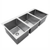 Thumbnail image #2 for Three-Compartment Drop-In Stainless Steel Sink with 16 x 20 x 12 Inch Compartments