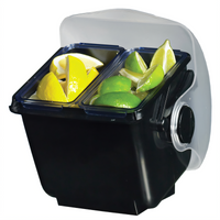 Mini Dome Chillable 2-Compartment Bar Garnish Center with 2 x 1-Pint Trays