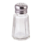 Thumbnail image #1 for Winco G-105 1 oz Paneled Glass Salt Shaker with Stainless Steel Mushroom Top Case of 10
