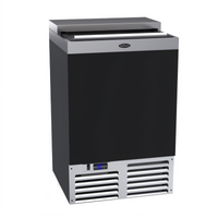 Krowne 24-Inch Flat Top Bottle Cooler with Sliding Lid, Black Vinyl Exterior, 6-Case Capacity