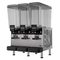 Vollrath VBBE3A-37-F Refrigerated Beverage Dispenser, countertop, electric, fountain spray circulation, (3) 5.3 gallon clear bowls, 21.5
