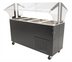 Thumbnail image #1 for Advance Tabco 4-Pan Mobile Cold Pan Serving Counter with Double-Sided Sneeze Guard