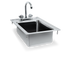 Thumbnail image #1 for 19 x 13-Inch Drop-In Single Bowl Stainless Steel Sink with 10 x 14 x 5-Inch Fabricated Bowl