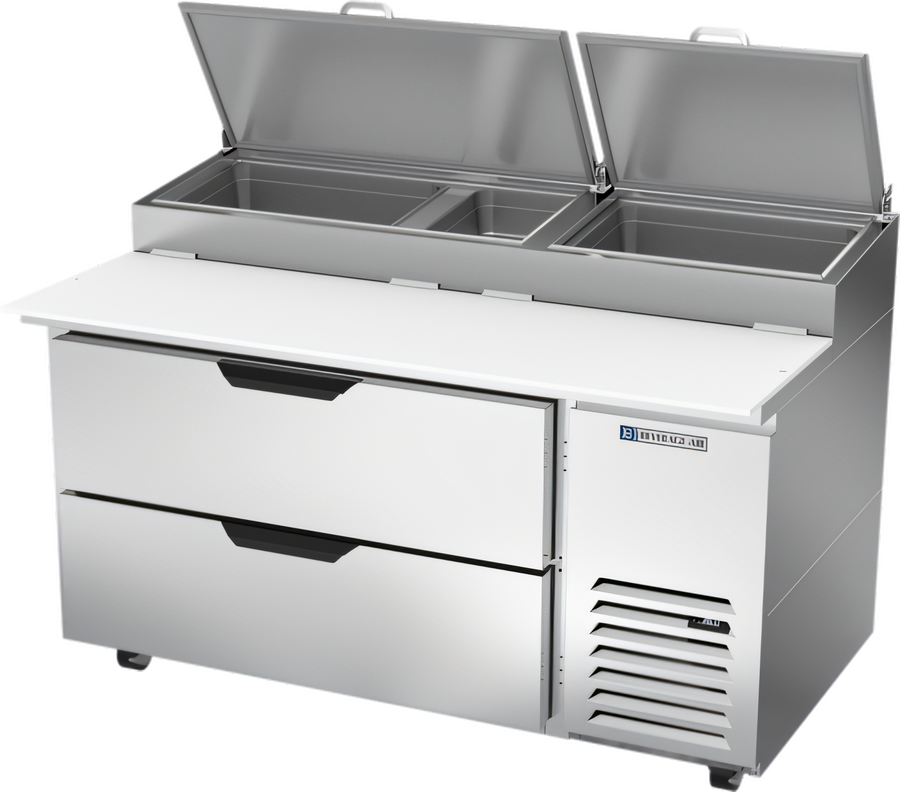 Product image #1 for Beverage-Air 60-Inch Pizza Top Refrigerated Counter with 2 Drawers, 17.8 Cu. Ft.