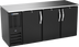 Thumbnail image #1 for Beverage-Air 72-Inch Three-Section Pass-Thru Back Bar Refrigerator, Solid Doors, Right-Mounted Self-Contained Refrigeration, Black
