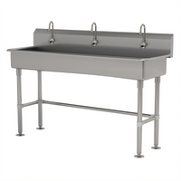 60-Inch Freestanding 3-Station Multiwash Hand Wash Sink with Electronic Faucets