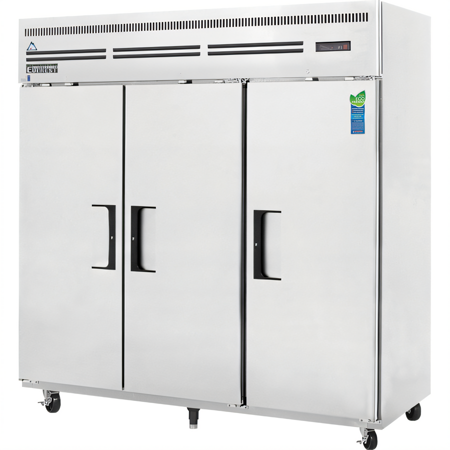 Product image #1 for Everest Refrigeration Three-Section Reach-In Freezer, 71.0 Cu. Ft., Top-Mounted Self-Contained Refrigeration