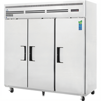 Everest Refrigeration Three-Section Reach-In Freezer, 71.0 Cu. Ft., Top-Mounted Self-Contained Refrigeration