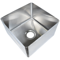 BK Resources Single Compartment Weld-In 304 Stainless Steel Sink, 18 x 24 x 14 Inches Deep