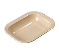 Carlisle Narrow Rimmed Rectangular Baker/Server Bowl, 28 oz., Tan Melamine