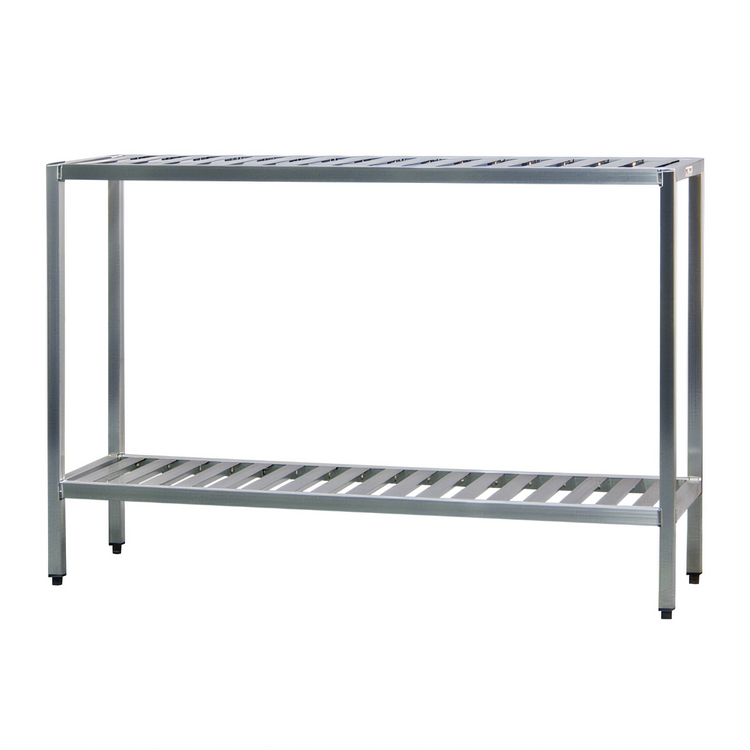 Product image #1 for New Age T-Bar Series 2-Tier Cantilevered Aluminum Shelving Unit, 72W x 20D x 48H