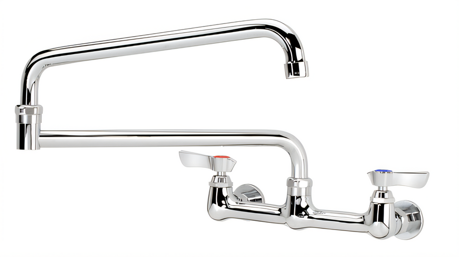 Product image #1 for Krowne Silver Series Backsplash-Mounted Pre-Rinse Faucet with 24-Inch Double Joint Spout, 8-Inch Centers