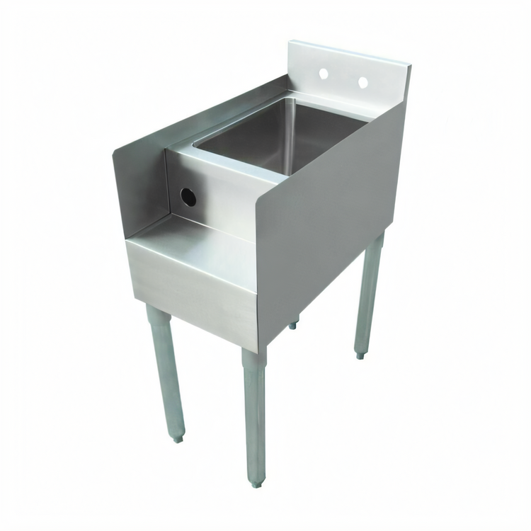 Product image #1 for Omcan USA Freestanding Underbar Blender Station with Dump Sink and Recessed Step, 15 Inch Wide, 304 Stainless Steel