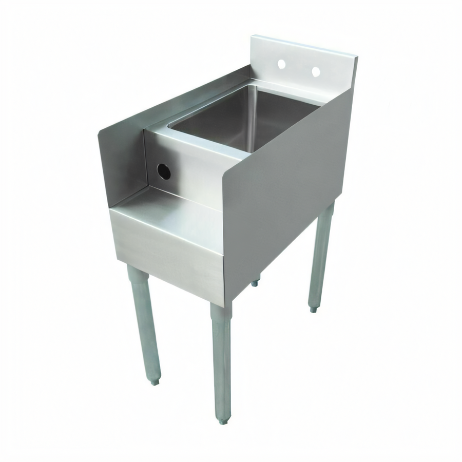 Product image #1 for Omcan USA Freestanding Underbar Blender Station with Dump Sink and Recessed Step, 15 Inch Wide, 304 Stainless Steel