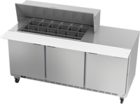 Beverage-Air Three-Section Mega Top Refrigerated Prep Table, 72 Inch, 3 Door