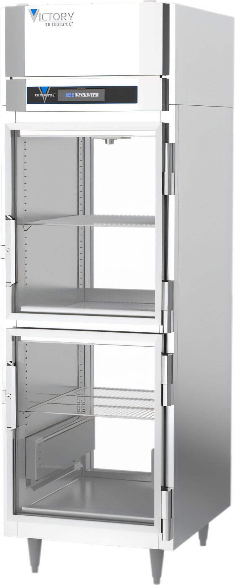 Product image #1 for Victory UltraSpec™ HS-1D-1-PT-HG One-Section Pass-Thru Heated Cabinet with Half-Size Glass Doors