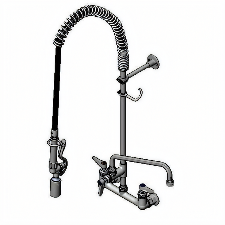 Product image #1 for T&S Brass EasyInstall Wall-Mount Pre-Rinse Unit with Add-On Faucet and 12-Inch Swing Nozzle