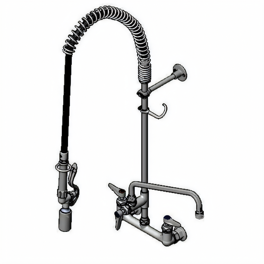 Product image #1 for T&S Brass EasyInstall Wall-Mount Pre-Rinse Unit with Add-On Faucet and 12-Inch Swing Nozzle