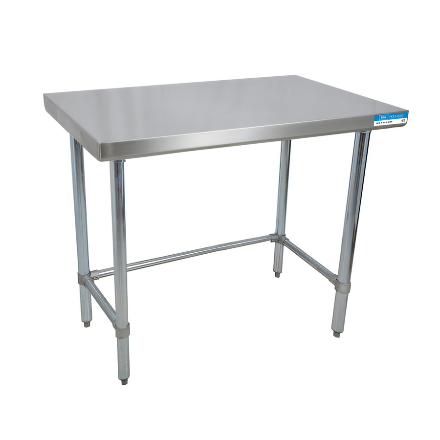 Product image #1 for BK Resources 36 x 30 Inch Open Base All Stainless Steel Flat Top Work Table