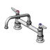 Thumbnail image #1 for T&S Brass Double Pantry Deck-Mount Mixing Faucet with 8-Inch Swing Nozzle and Lever Handles